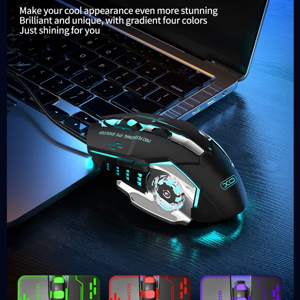 Chuột Laptop XO M10 - 6 Nút Chức Năng, Dành Cho Game Thủ Và Văn Phòng