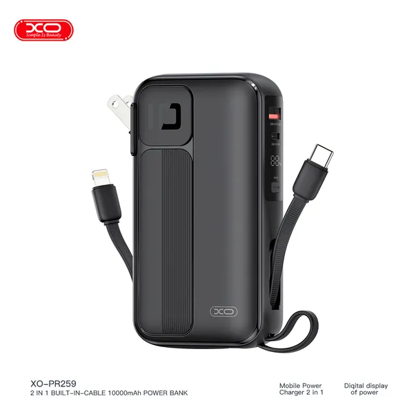 Pin Sạc Dự Phòng XO PR259 – Đỉnh Cao Công Nghệ, Sạc Nhanh PD22.5W, PD20W, Kèm Bộ Sạc Type C / Lighting