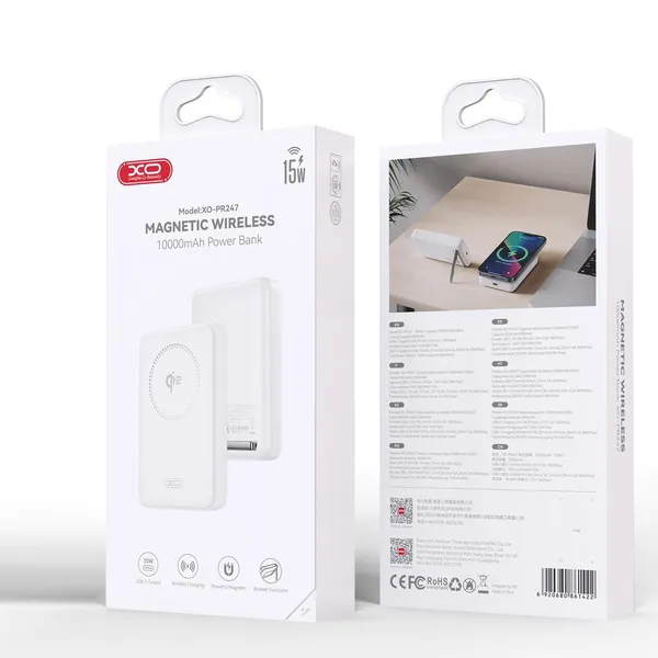 Pin Sạc Dự Phòng Không Dây XO PR247 – Sạc Nhanh, Hiện Đại, Tiện Lợi QI2 15W Cổng Type C PD30W 10.000mAh