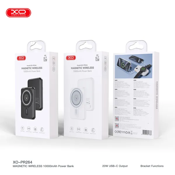 Pin Sạc Dự Phòng Không Dây XO PR264 – Sạc Nhanh, Nhỏ Gọn, Hiện Đại  Công Suất 15W/PD20W - Dung Lượng 10.000mAh