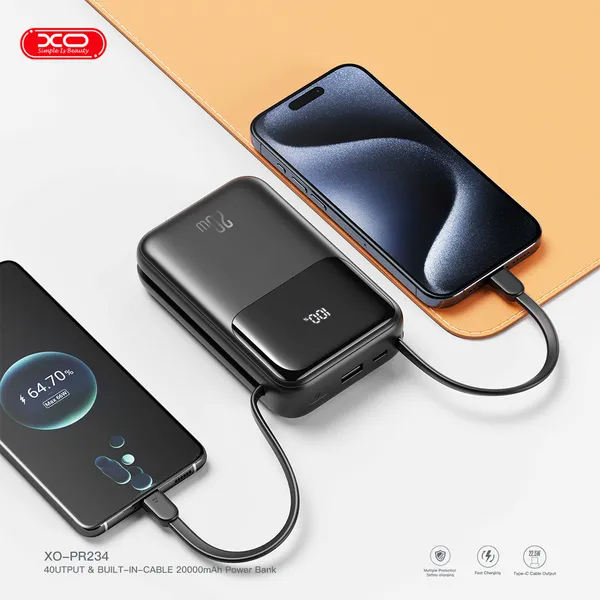 Sạc Dự Phòng XO PR234 Dung Lượng 20,000mAh, Sạc Nhanh, Hàng Chính Hãng