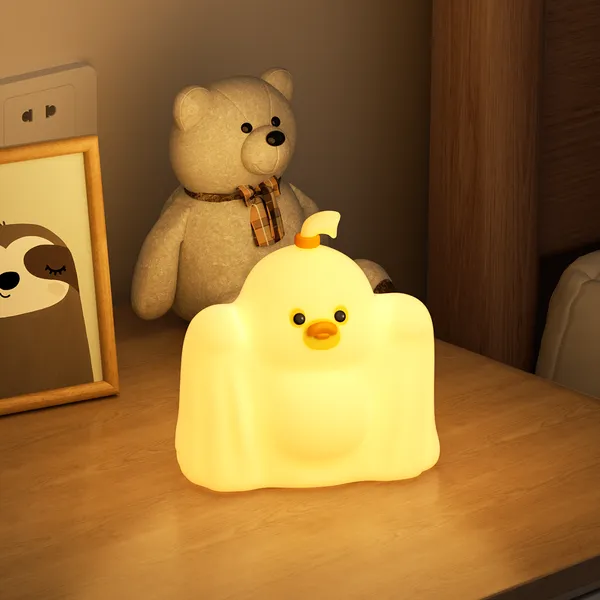 Đèn Ngủ Vỗ Tay Silicon XO OZ15 - Ánh Sáng 3 Cấp Độ, Thiết Kế "Vịt Ma" Cực Cute - XO OZ15 Ghost Duck.