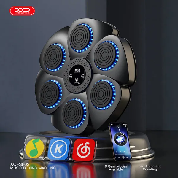 Bộ đấm boxing phát nhạc XO SF02 - Boxing theo nhạc, đèn LED, kèm găng tay