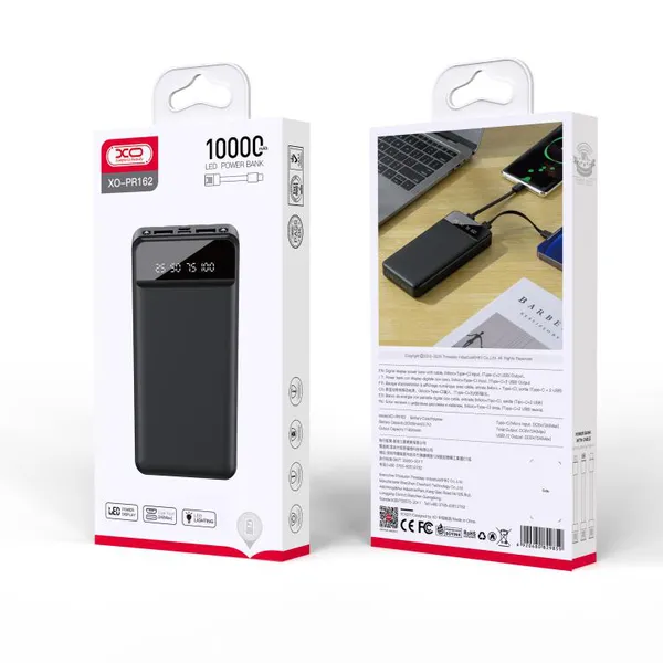 Sạc Dự Phòng PDP XO PR162/PR163/PR164 Dung Lượng Lớn, Kèm Dây Sạc (Micro, C, IOS)