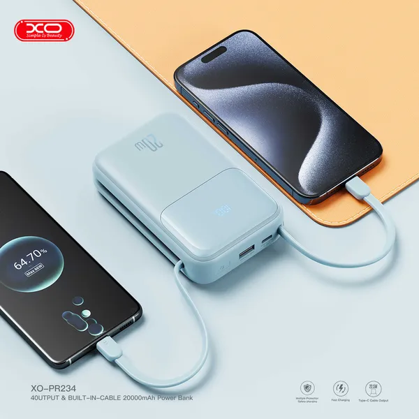 Sạc Dự Phòng XO PR234 Dung Lượng 20,000mAh, Sạc Nhanh, Hàng Chính Hãng