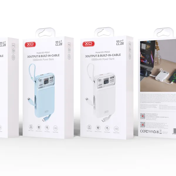 Sạc Dự Phòng XO PR243 10.000mah, Nhỏ Gọn, Mạnh Mẽ, Đi Đâu Cũng Chất