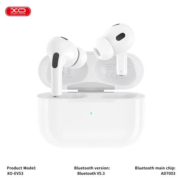 Airpod Chống Ồn XO EV53 ANC - XO Việt Nam - Âm Nhạc Đỉnh Cao Không Giới Hạn, Airpod ORI, Airpod Bass Lớn, Tai Nghe Nhét Tai Không Đau