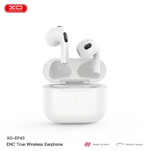 Tai nghe Airpod XO EF43 ENC Đầy Đủ Chức Năng, Chống Ồn, Pin Lâu. Hàng Chính Hãng
