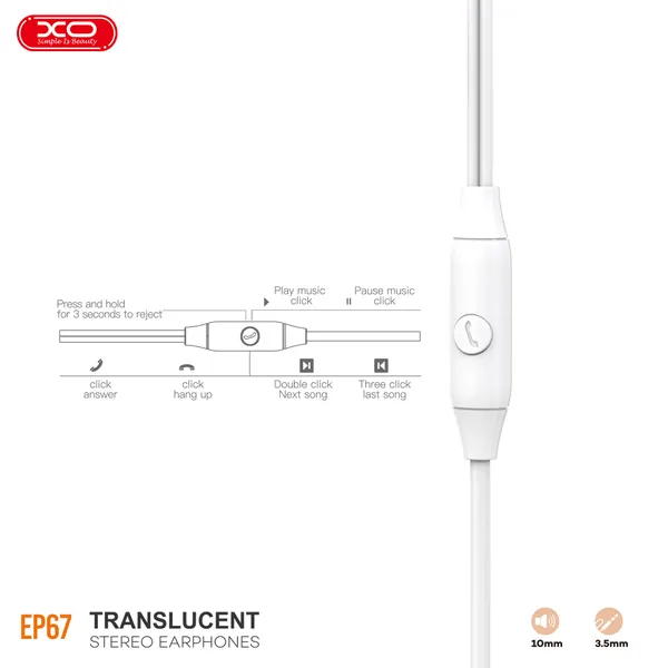 Nghe Nhạc Cực Đã Với Tai Nghe Có Dây Jack 3.5 XO EP67 - Đeo Vào Là Phê Luôn