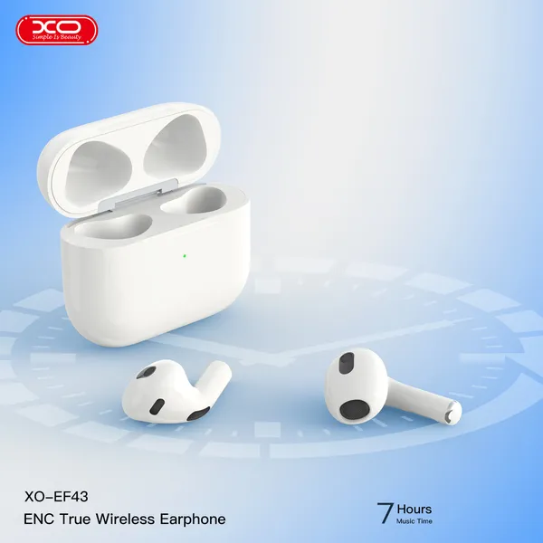 Tai nghe Airpod XO EF43 ENC Đầy Đủ Chức Năng, Chống Ồn, Pin Lâu. Hàng Chính Hãng
