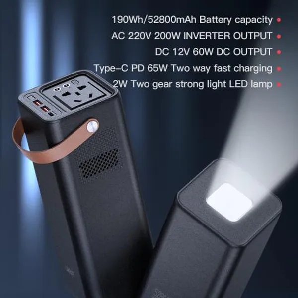 Trạm Lưu Trữ Năng Lượng XO PSA200 – Sự Lựa Chọn Hoàn Hảo Cho Năng Lượng Di Động, Dung Lượng: 52,800mAh