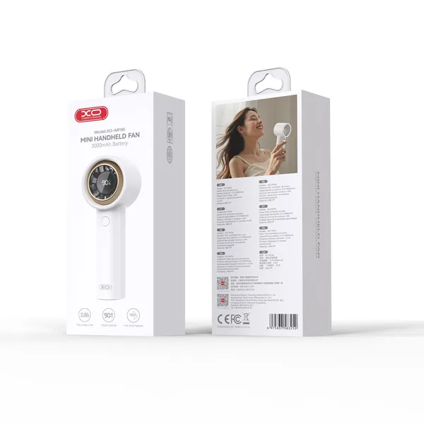 Quạt mini cầm tay XO MF96 - Màn hình kỹ thuật số, pin 3000mAh, gió mạnh