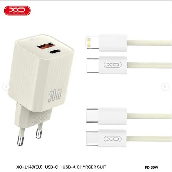 Bộ sạc nhanh XO L149 30W - Củ sạc 2 cổng tiện lợi, đa năng 