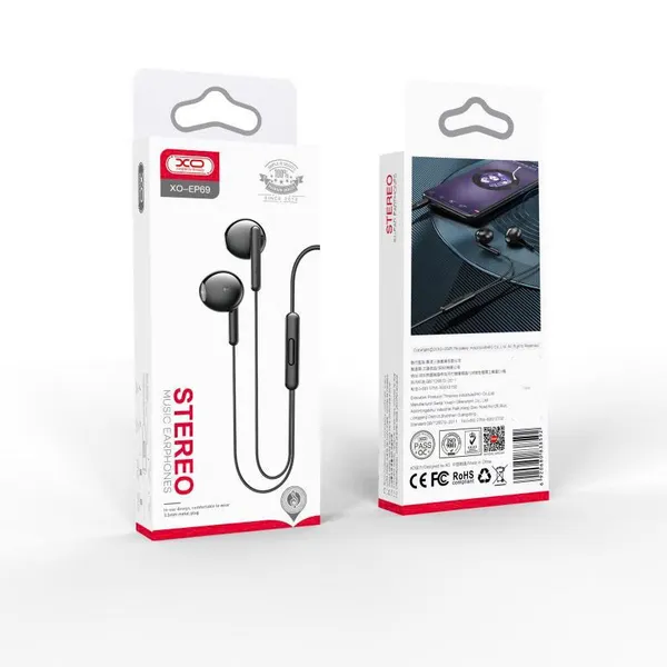 Tai nghe có dây XO EP69 - Âm thanh sống động, jack 3.5, giá rẻ