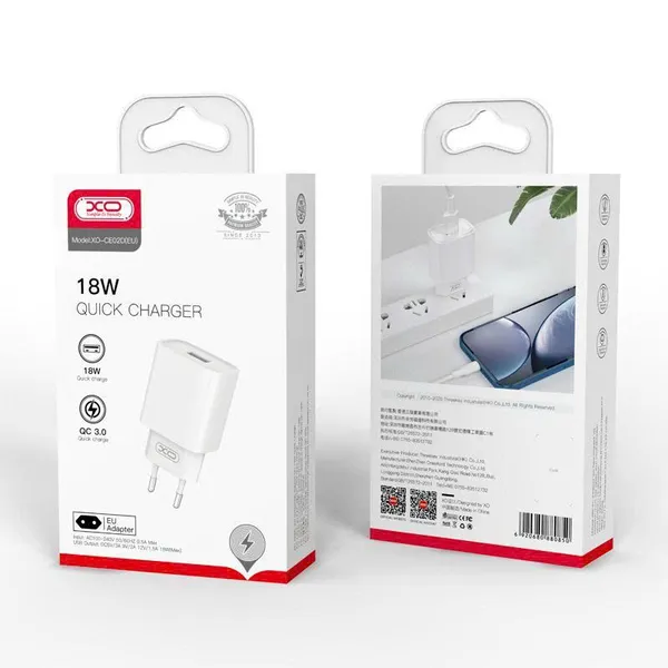 Bộ sạc nhanh XO CE2D 18W - Giải pháp sạc nhanh tối ưu, an toàn, hiệu quả
