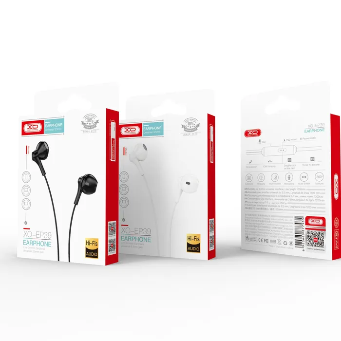 Tai nghe có dây XO EP39 - Âm thanh mạnh mẽ, jack 3.5, giá rẻ