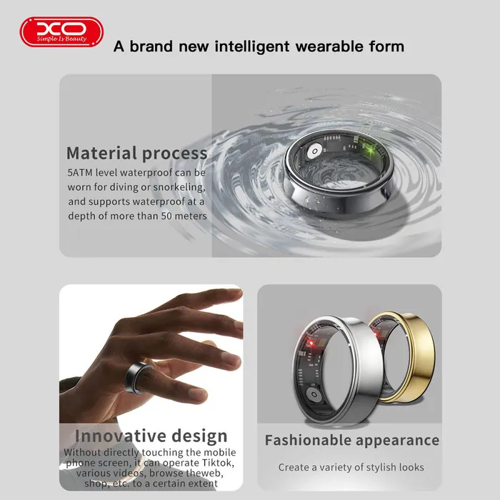 Nhẫn thông minh XO RS01 - Thiết bị theo dõi sức khỏe, điều khiển tiện lợi