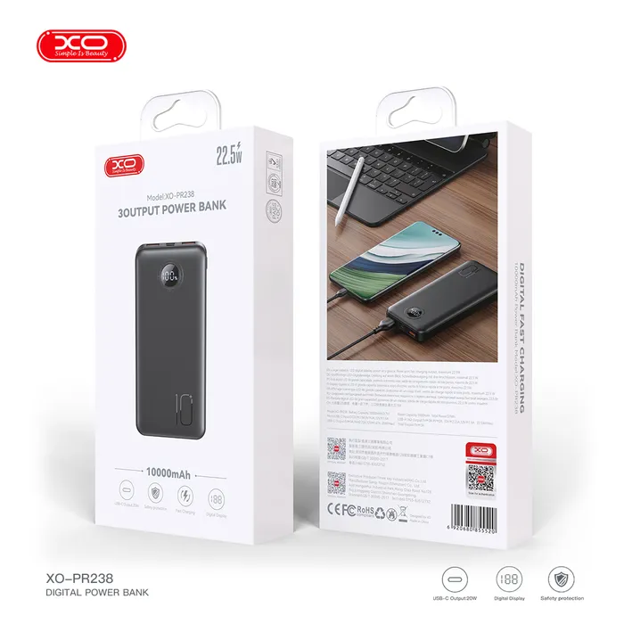Sở hữu ngay sạc dự phòng dung lượng cao XO PR238 - Đa cổng tiện lợi, an toàn tuyệt đối