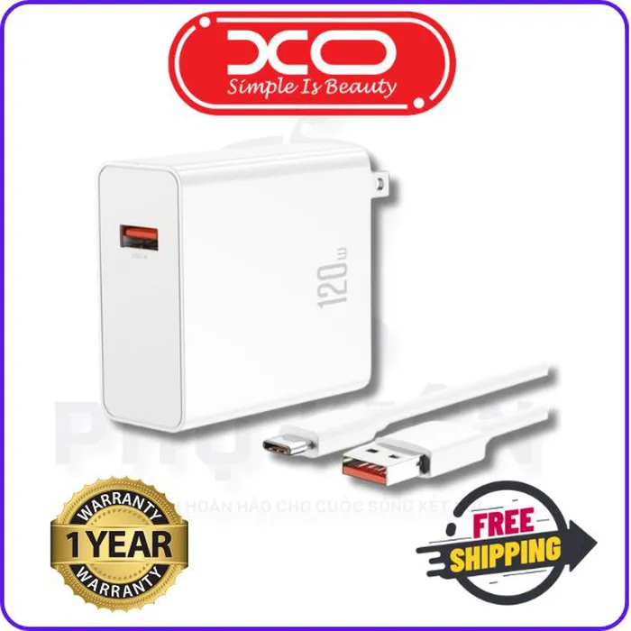 Bộ Sạc Chính Hãng XO L128, Sạc Nhanh 120W, Tương Thích Oppo, Vivo, Xiaomi