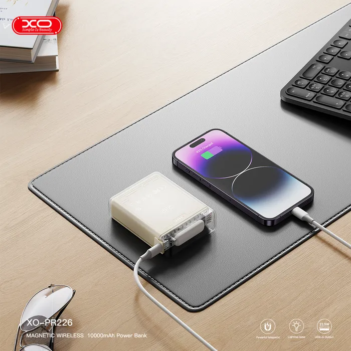 Sạc Dự Phòng Không Dây XO PR226 10,000mAh, Hỗ Trợ Sạc Nhanh, Kích Thước Nhỏ Gọn.