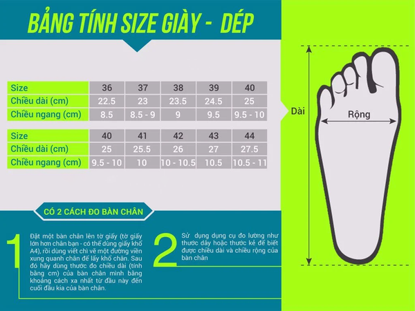 Bảng size Giày