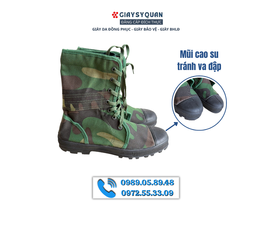 Giày bảo vệ đôi chân với mũi cao su tránh va đập