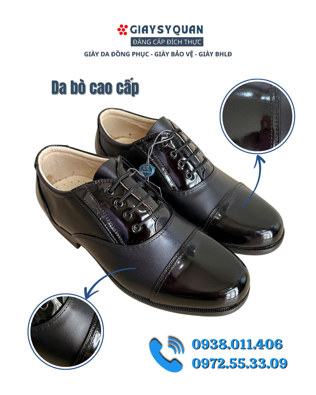 Giày nam da bóng ASECO 32 mã 28C được làm từ da bò cao cấp