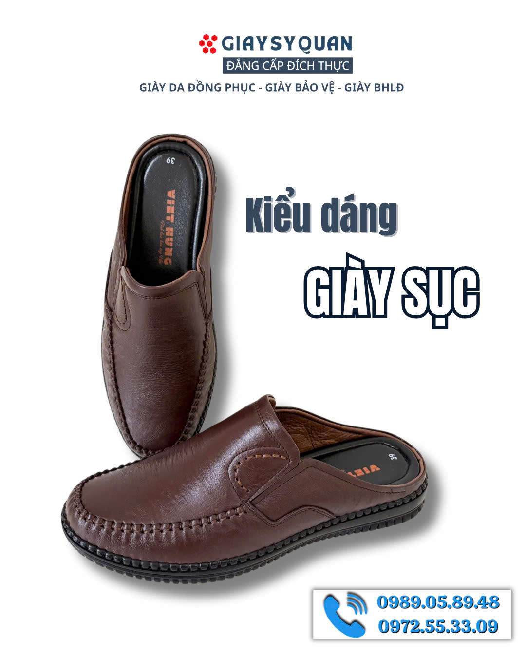 Giày sục nam với thiết kế tối giản và thanh lịch