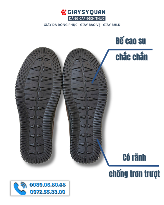 Phần đế được làm từ cao su tự nhiên chống trơn trượt tốt