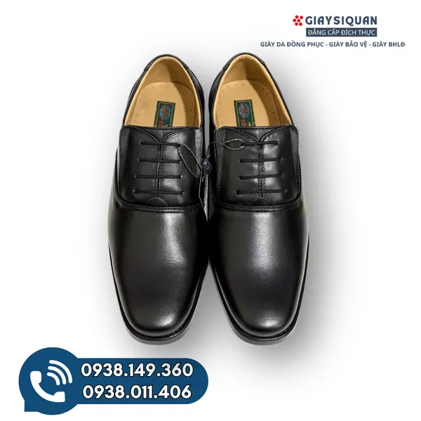 Giày Da Nam ASECO 32 - Mã 535 (Kiểu Giày Sĩ Quan Cấp Tướng đế vàng )