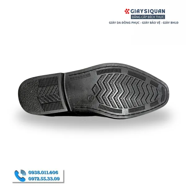 GIÀY DA NAM CÔNG SỞ MÃ 407 - Da Thật 100%, Có Khâu Đế, Bảo hành 12 tháng