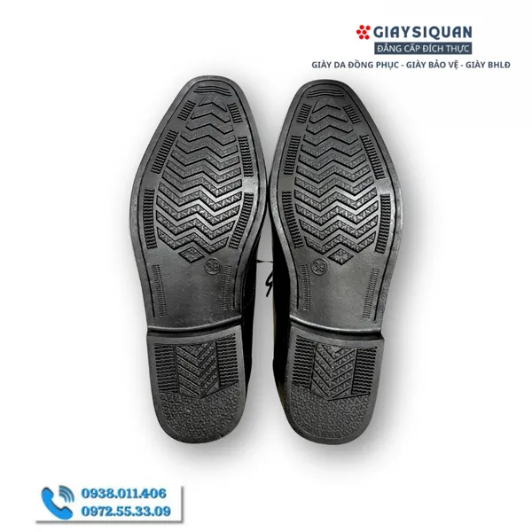GIÀY DA NAM CÔNG SỞ MÃ 407 - Da Thật 100%, Có Khâu Đế, Bảo hành 12 tháng