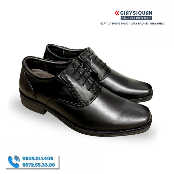GIÀY DA NAM CAO CẤP LÀM TỪ CHẤT LIỆU DA CỪU MỊN MÀNG, ĐẾ HƠI ÊM ÁI PHONG CÁCH SANG TRỌNG LỊCH LÃM, MÀU ĐEN MÃ 729A