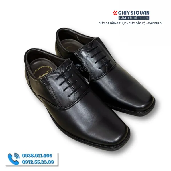 GIÀY DA NAM CAO CẤP LÀM TỪ CHẤT LIỆU DA CỪU MỊN MÀNG, ĐẾ HƠI ÊM ÁI PHONG CÁCH SANG TRỌNG LỊCH LÃM, MÀU ĐEN MÃ 729A
