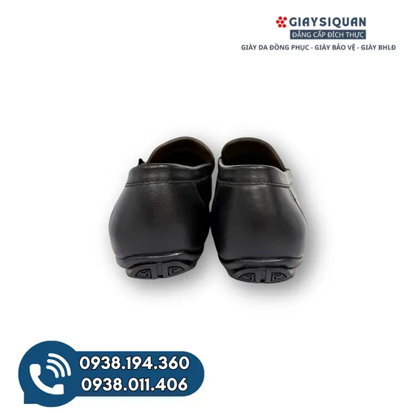 GIÀY MỌI NAM DA BÒ - M202 ĐEN