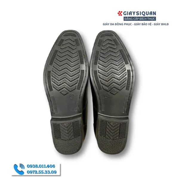 GIÀY DA NAM CÔNG SỞ MÃ 302 - Da Thật 100%, Có Khâu Đế, Bảo hành 12 tháng