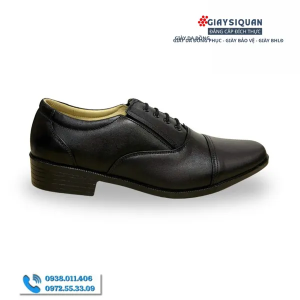 GIÀY DA NAM CÔNG SỞ MÃ 302 - Da Thật 100%, Có Khâu Đế, Bảo hành 12 tháng