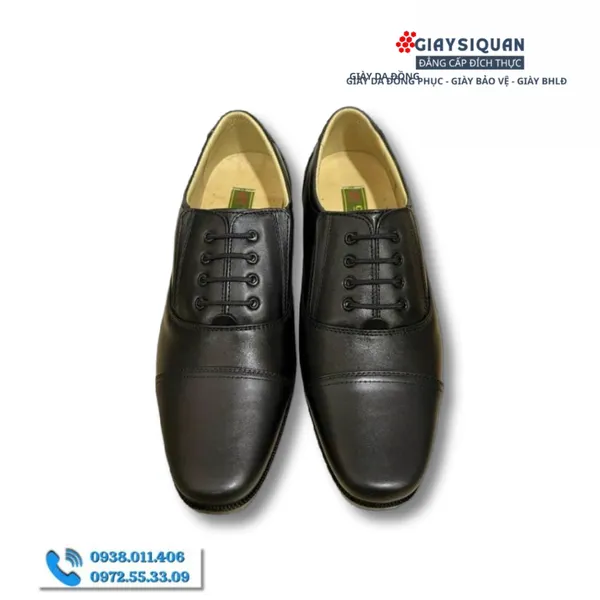 GIÀY DA NAM CÔNG SỞ MÃ 302 - Da Thật 100%, Có Khâu Đế, Bảo hành 12 tháng