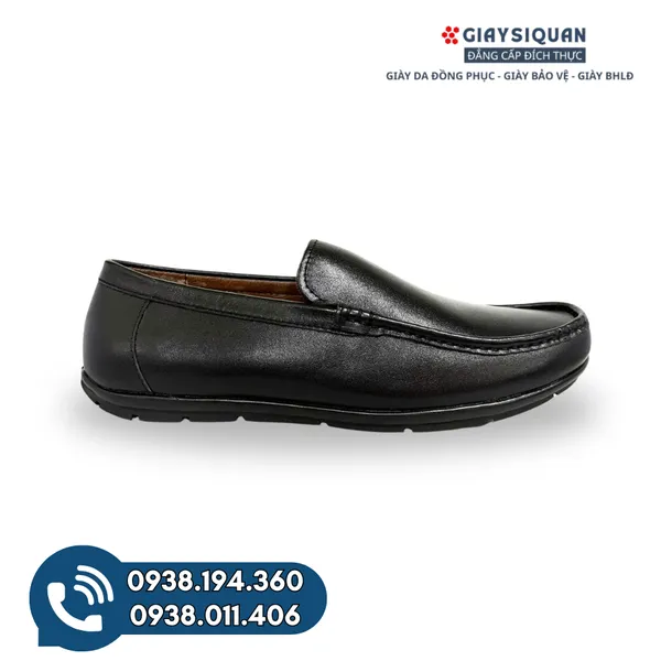 GIÀY MỌI NAM DA BÒ - M202 ĐEN
