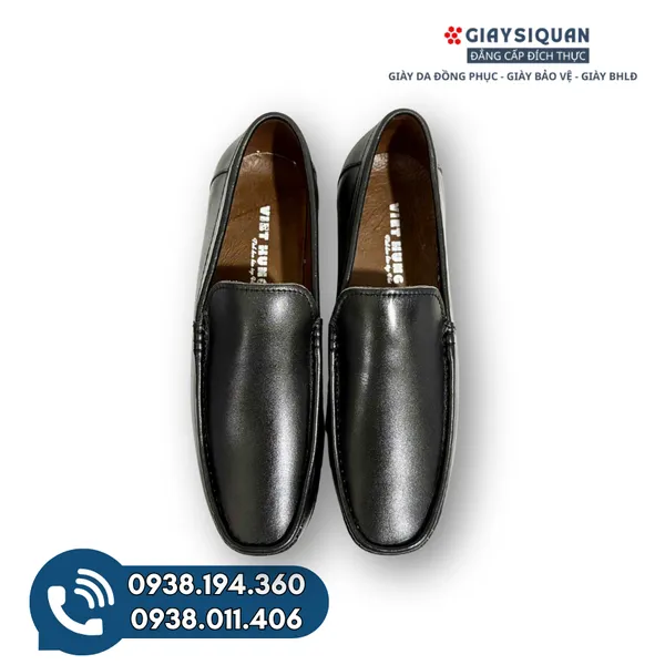 GIÀY MỌI NAM DA BÒ - M202 ĐEN