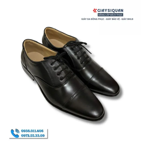 Giày Nam Da Thật Màu Đen, Kiểu Dây Buộc Công Ty 19/5