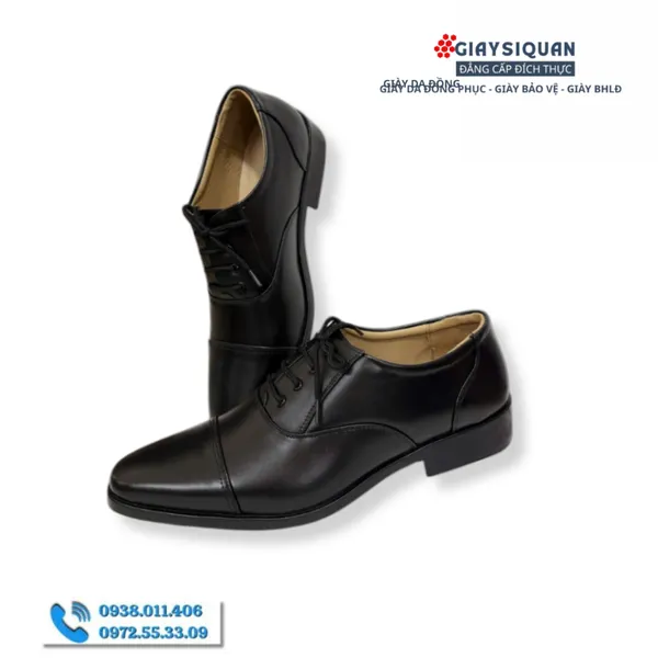 Giày Nam Da Thật Màu Đen, Kiểu Dây Buộc Công Ty 19/5