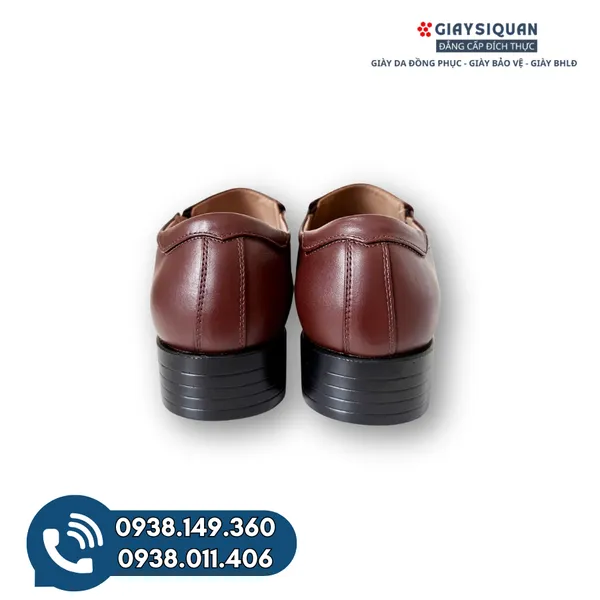 GIÀY TÂY LƯỜI NAM DA BÒ - GIÀY DA NAM CÔNG SỞ ĐẾ PU CHỐNG MÀI MÒN TỐT MÀU NÂU KIỂU DÁNG ÔM CHÂN CHUẨN MŨI TRÒN MÃ 714