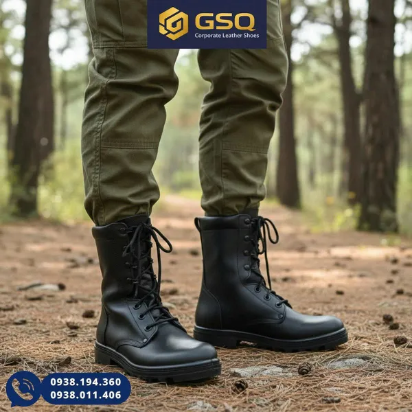 Giày Bốt Da Nam Cao Cổ ASECO 32 Mã 355H – Bền Bỉ, Chắc Chân, Phong Cách Sỹ Quan