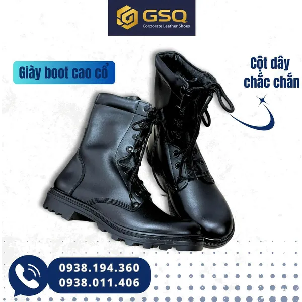 Giày Bốt Da Nam Cao Cổ ASECO 32 Mã 355H – Bền Bỉ, Chắc Chân, Phong Cách Sỹ Quan