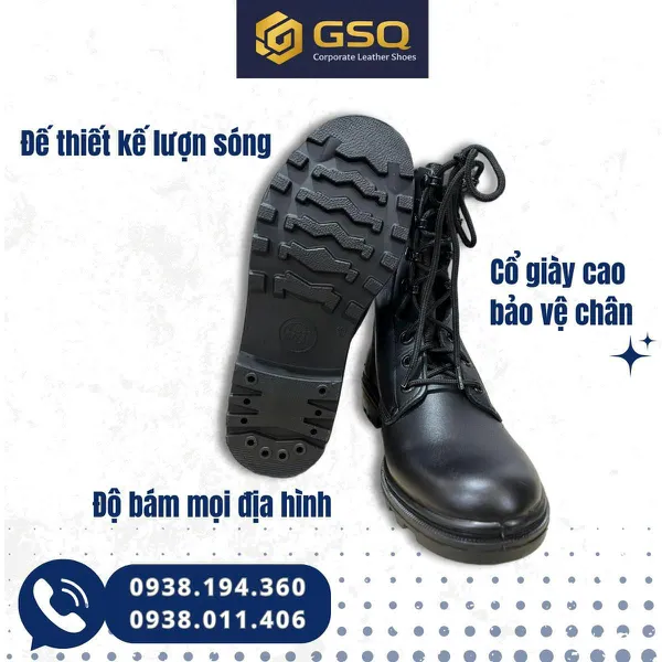 Giày Bốt Da Nam Cao Cổ ASECO 32 Mã 355H – Bền Bỉ, Chắc Chân, Phong Cách Sỹ Quan