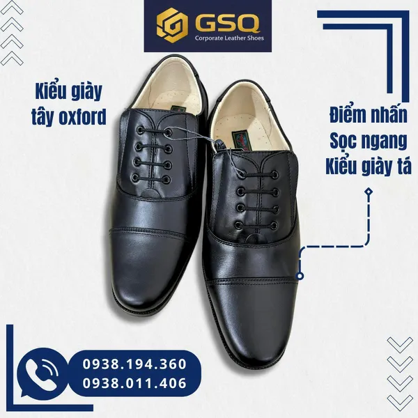 Giày Da Nam Aseco 32 Mã 608 – Kiểu Dáng Sỹ Quan Cấp Tá, Có Size Ngoại Cỡ 45-46