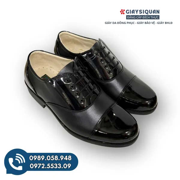 Giày Da Nam Công Ty CP 32 Mã 32M-28C ” Kiểu Giày Sĩ Quan Cấp Tá Da Mũi Gót Bóng