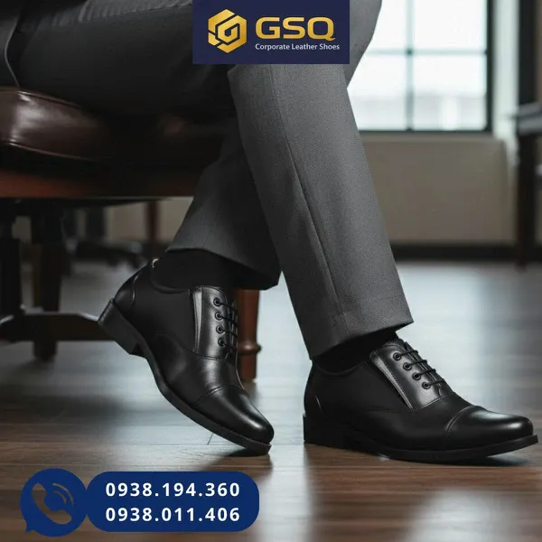 Giày Da Nam Aseco 32 Mã 608 – Kiểu Dáng Sỹ Quan Cấp Tá, Có Size Ngoại Cỡ 45-46