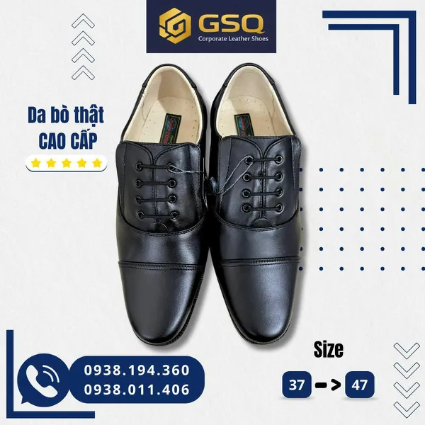 Giày Da Nam Aseco 32 Mã 608 – Kiểu Dáng Sỹ Quan Cấp Tá, Có Size Ngoại Cỡ 45-46